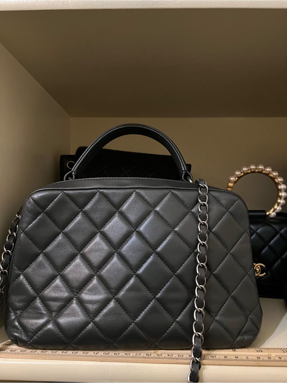 Chanel Trendy Bowling Leather Top-Handle Shoulder Bag - Picture 3 of 16